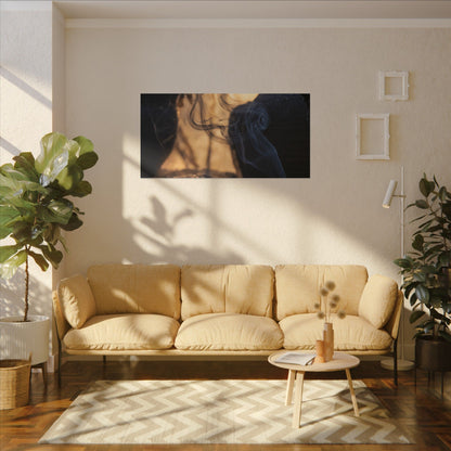 Incense Smoke Canvas Art | Winter Dark Japandi Shadow Zen Art