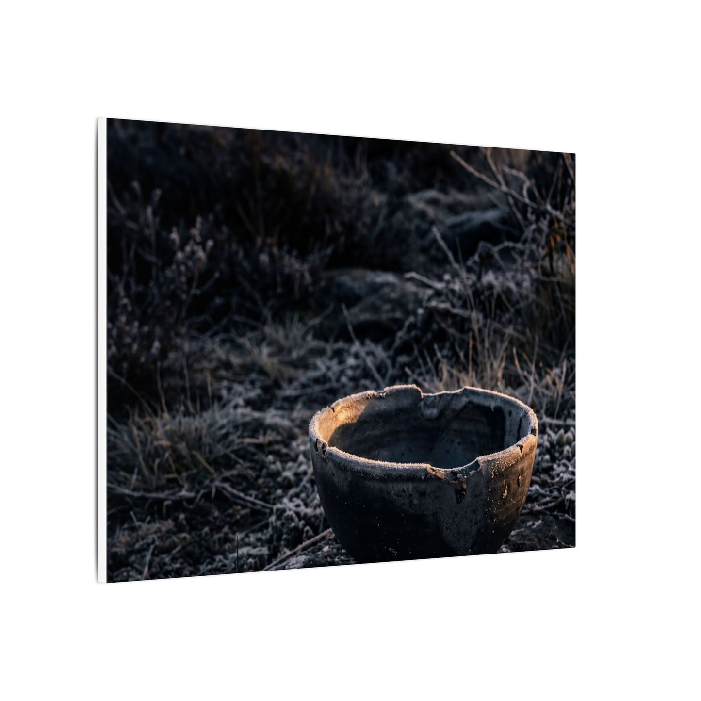 Kanso Ceramic Bowl Canvas Art - Dark Japandi Dark Texture