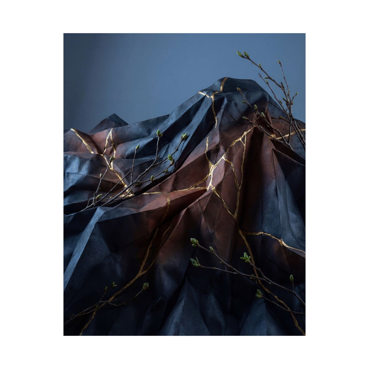 Mono No Aware Paper Fold Wall Art Print - Kintsugi Broken Beauty