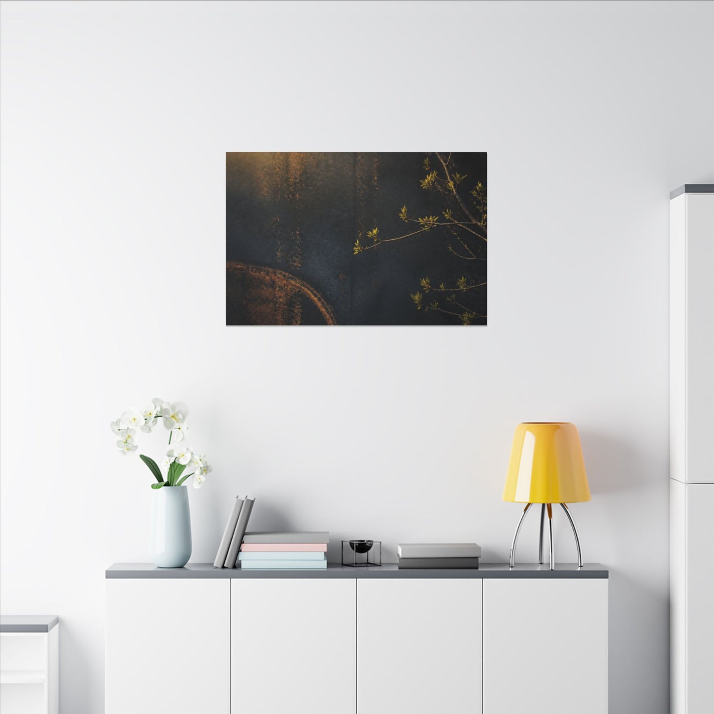 Spring Rust Patina Dark Texture Canvas Art | Moody Decor