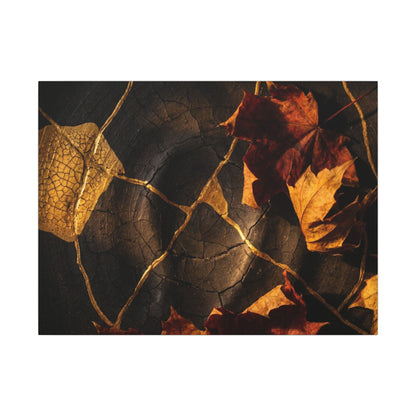 Resilient Shadow Play Canvas Art - Crackle Gold Kintsugi