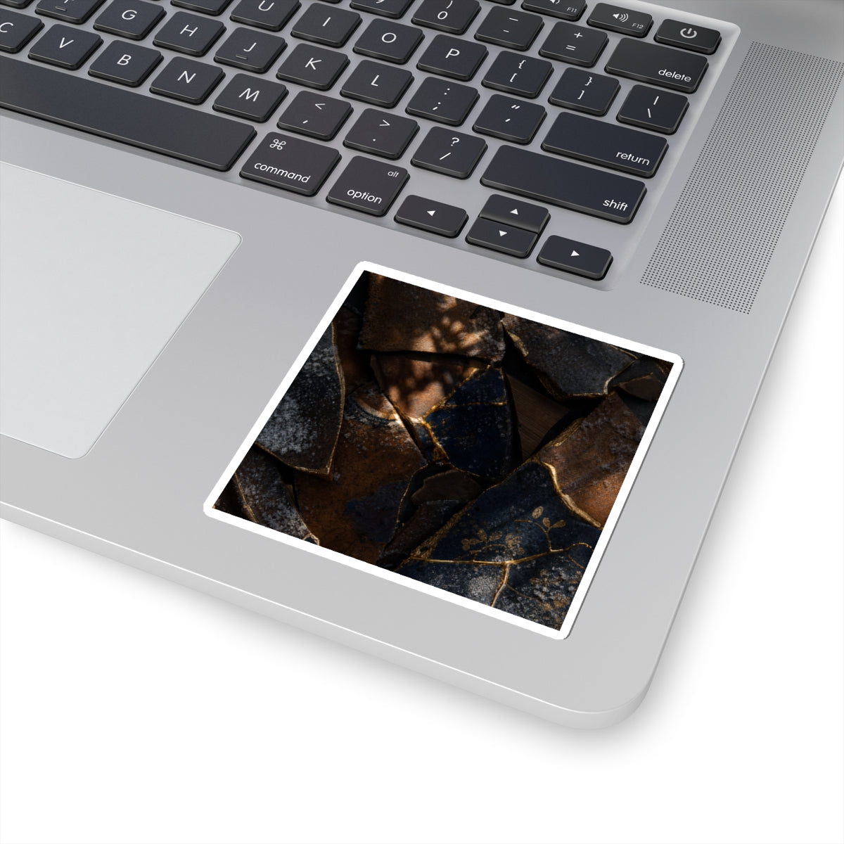 Broken Pottery Sticker | Winter Dark Japandi Dark Texture Art