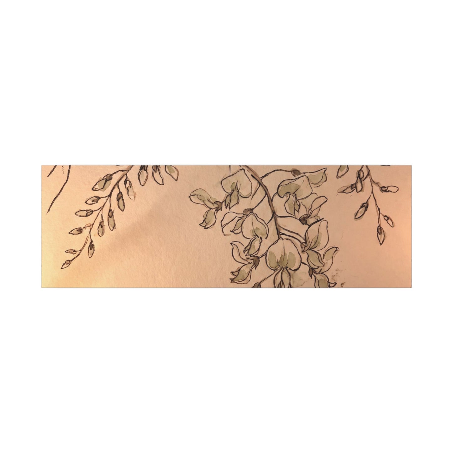 Japandi Wisteria in Candlelight | Minimal Line Canvas Art