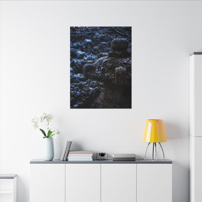 Moody Stone Lantern Canvas Art - Shadow Zen Dark Japandi