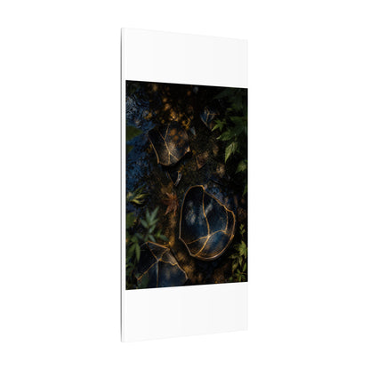 Dark Japandi Broken Pottery in Dappled | Shadow Zen Canvas Art