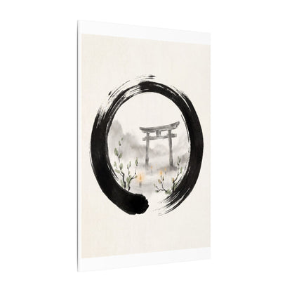 Spring Torii Gate Enso Canvas Art | Tranquil Decor