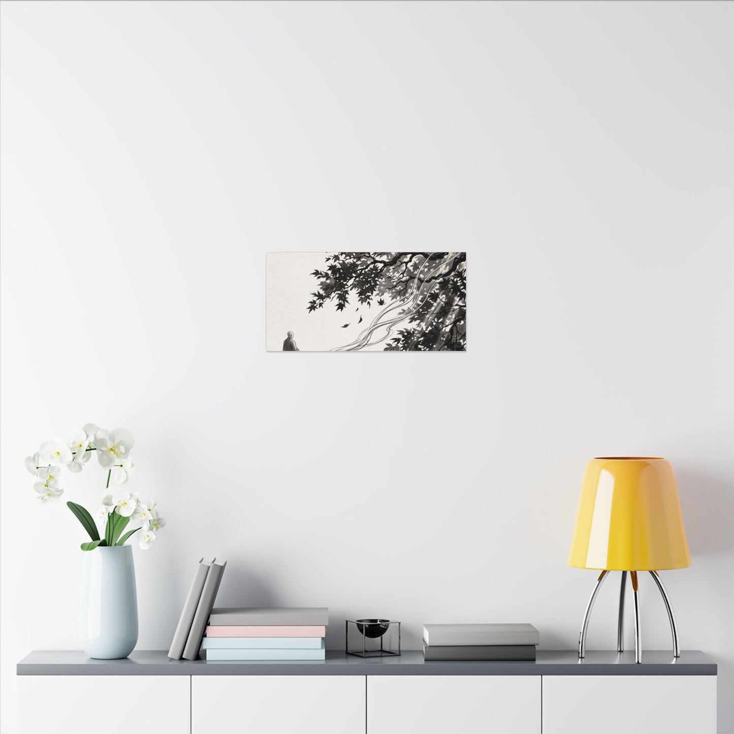 Serene Incense Smoke Canvas Art - Ukiyo E Inspired Zen