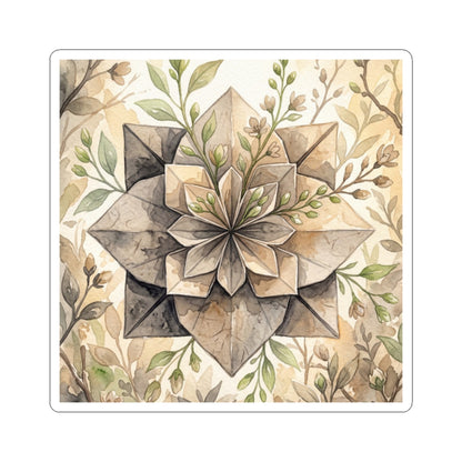 Golden Hour Paper Fold Sticker - Japandi Mono No Aware Art Print