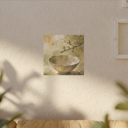 Warm Ceramic Bowl Canvas Art - Watercolor Japandi