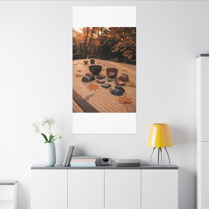 Golden Hour Tea Ceremony Canvas Art - Kintsugi Shibui