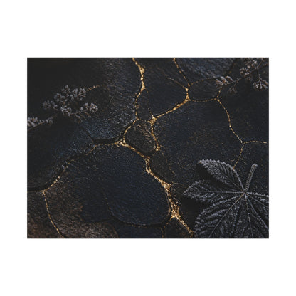 Candlelight Cracked Earth Canvas Art - Dark Japandi Ma