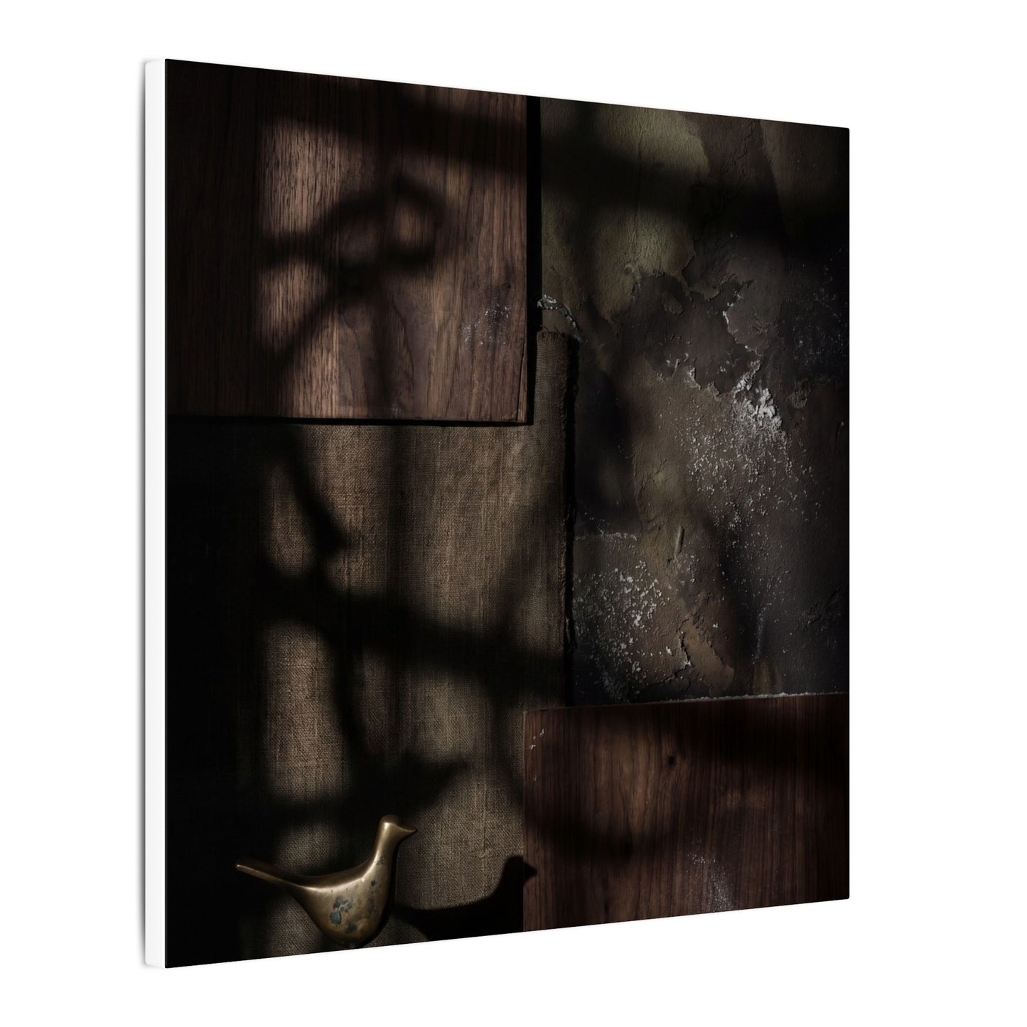 Dark Japandi Shadow Play in Candlelight | Dark Texture Canvas Art