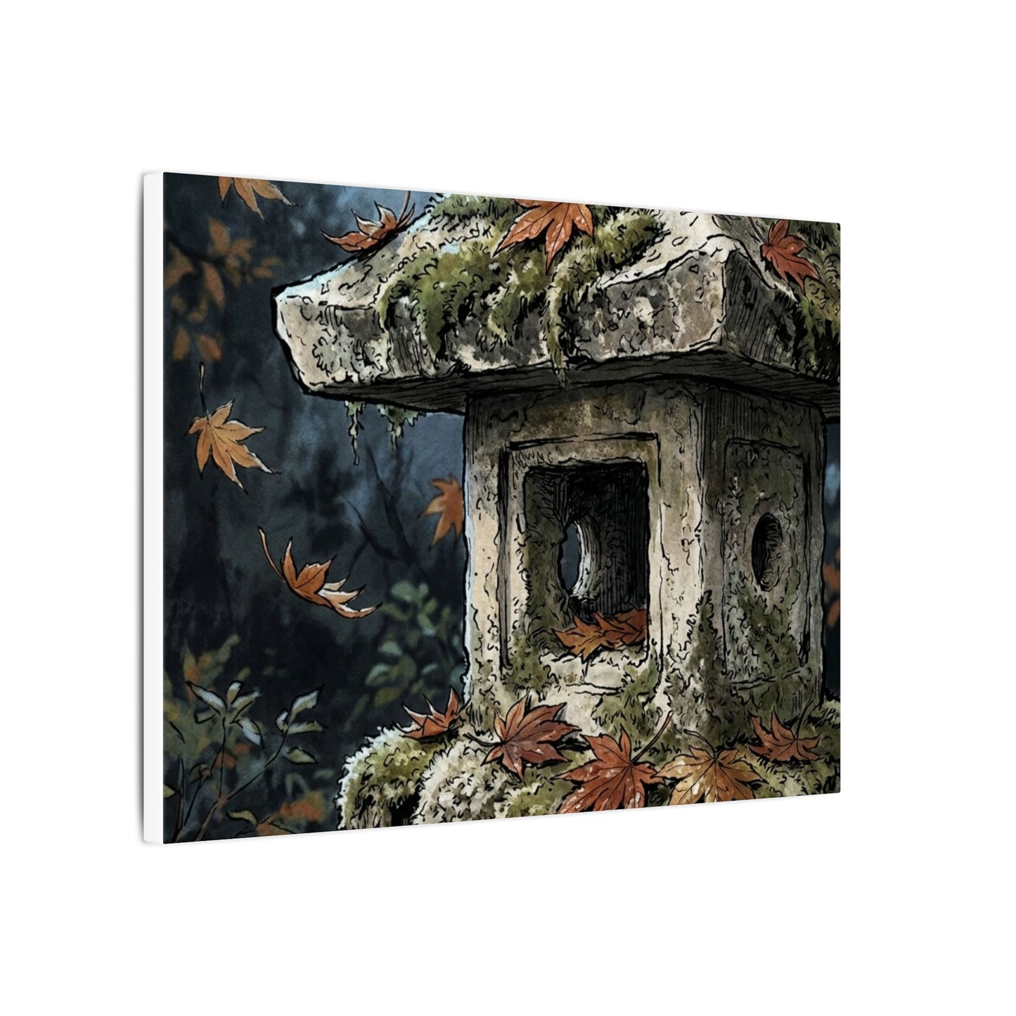 Shibui Stone Lantern Canvas Art - Japandi Minimal Line