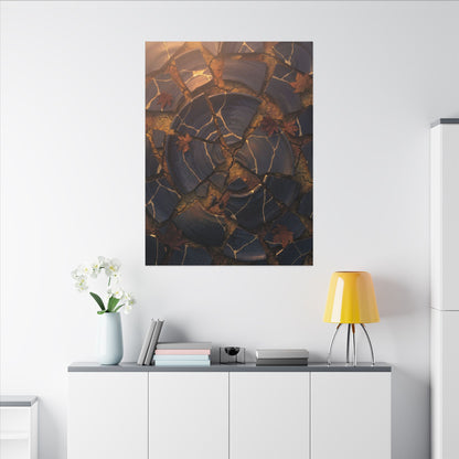 Autumn Cracked Earth Gold Repair Canvas Art | Philosophical Decor