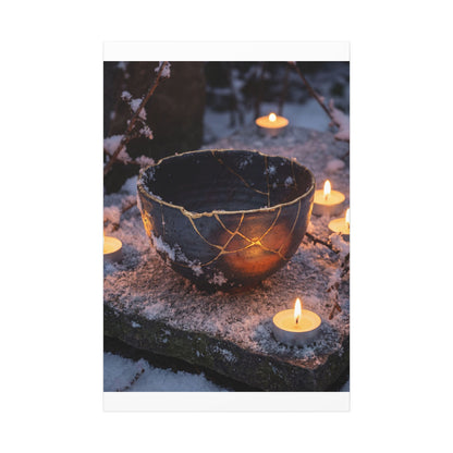 Ceramic Bowl Gold Repair Canvas Art | Beautiful Kintsugi Art