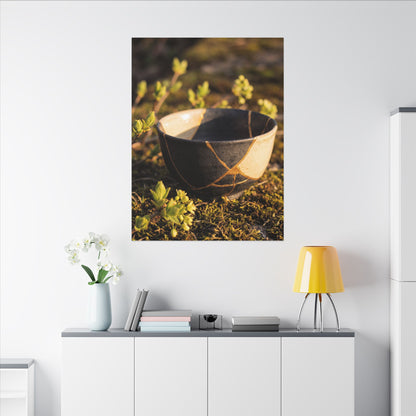 Seijaku Broken Pottery Canvas Art - Kintsugi Gold Repair
