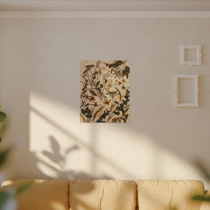 Dried Flowers Summer Canvas Art | Japandi Neutral Design