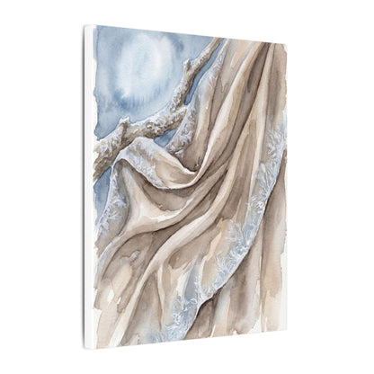 Silk Drape Winter Canvas Art | Japandi Cozy Design