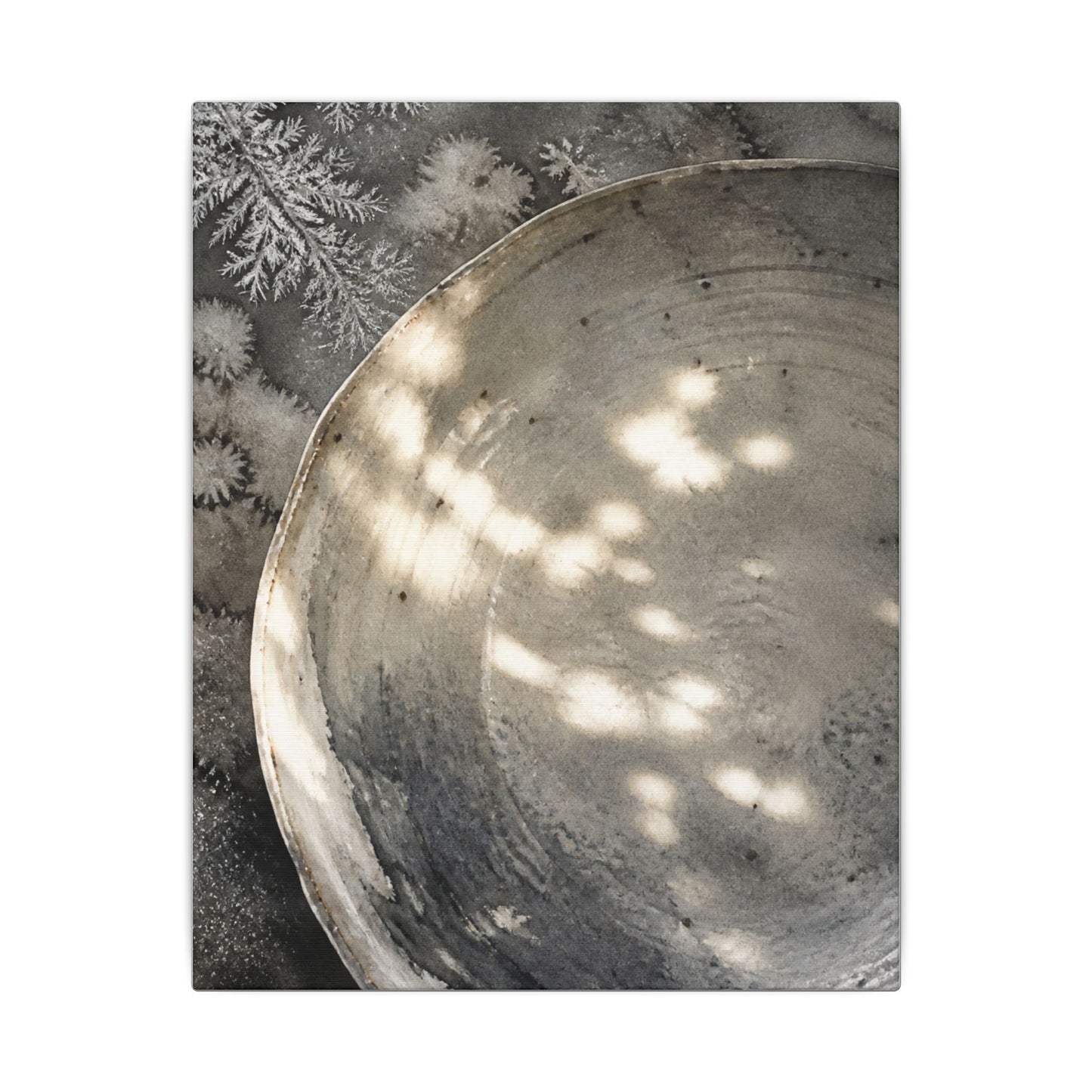 Ceramic Bowl Watercolor Canvas Art | Warm Japandi Art