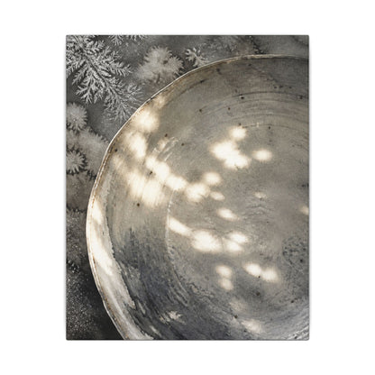 Ceramic Bowl Watercolor Canvas Art | Warm Japandi Art