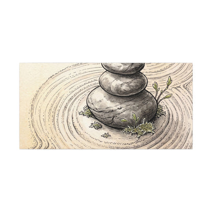 River Stones Spring Canvas Art | Zen Serene Design