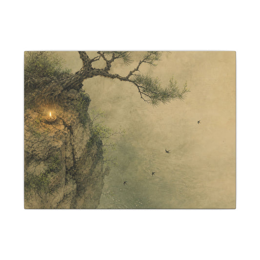 Spring Pine Tree Minimal Line Canvas Art | Earthy Decor