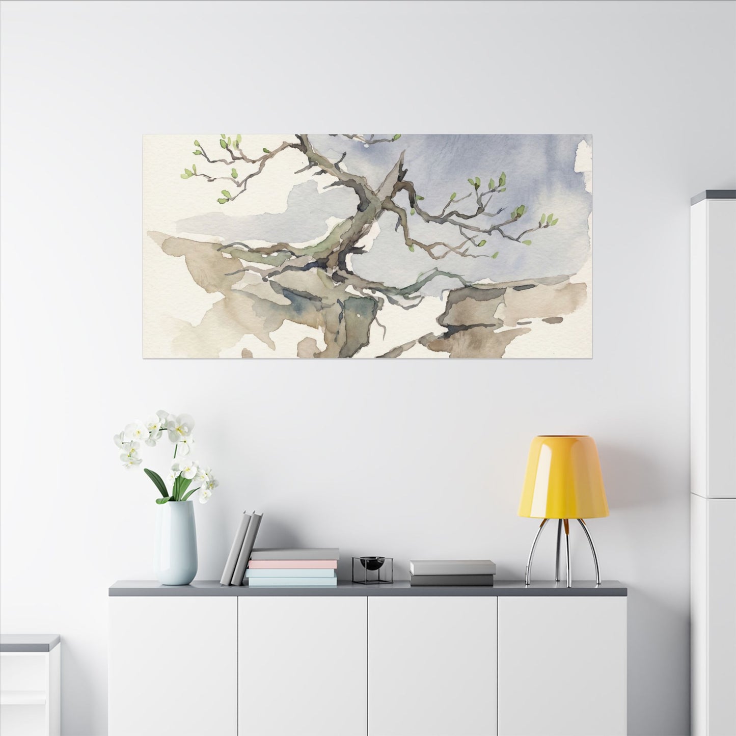 Moonlight Pine Tree Canvas Art - Japandi Ma