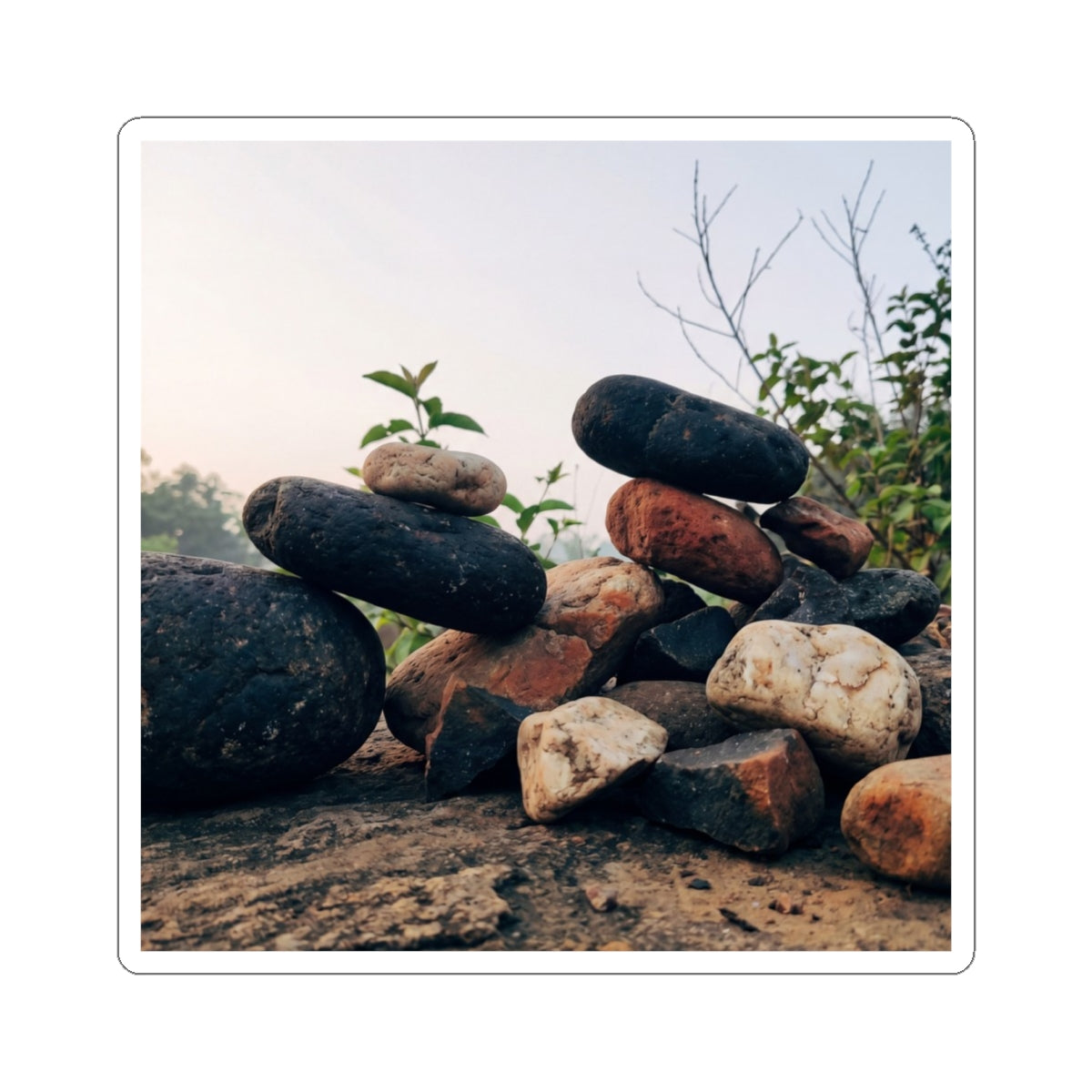 River Stones Spring Sticker | Kintsugi Beautiful Design
