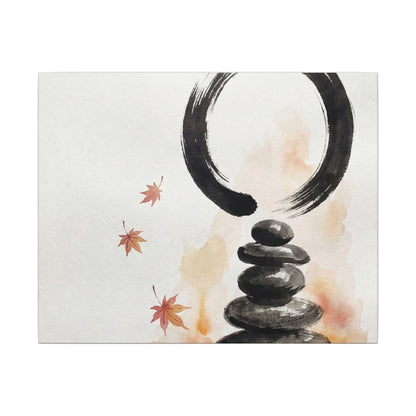River Stones Canvas Art | Autumn Zen Enso Art Art Print