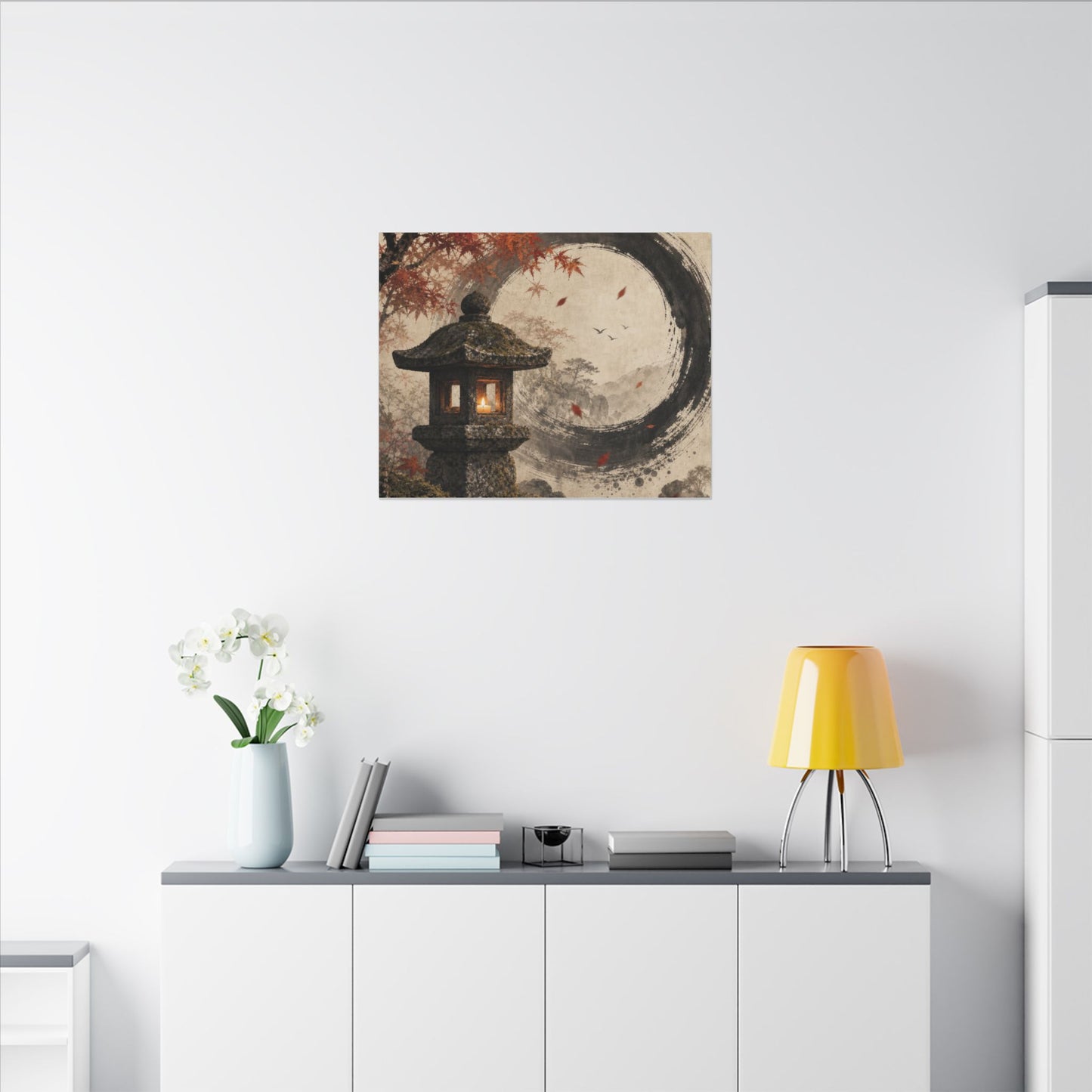 Ma Stone Lantern Canvas Art - Zen Enso
