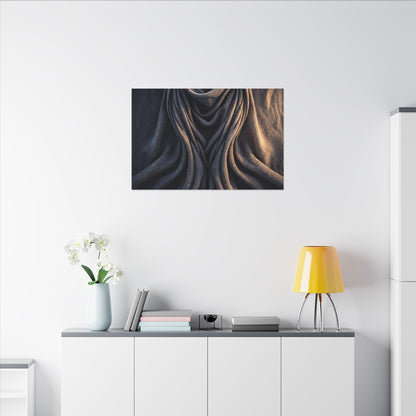 Moody Silk Drape Canvas Art - Shadow Zen Dark Japandi