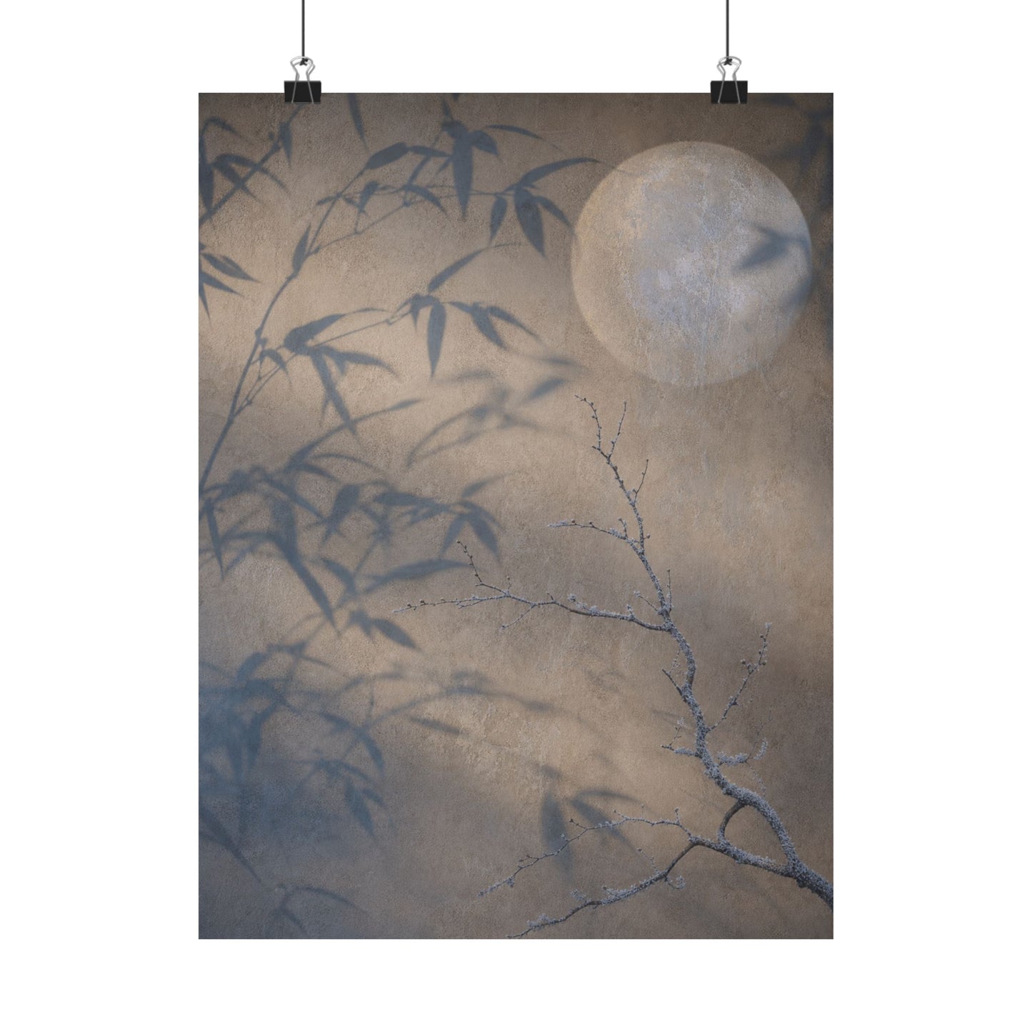 Seijaku Shadow Play Wall Art Print - Japandi Japanese Pattern
