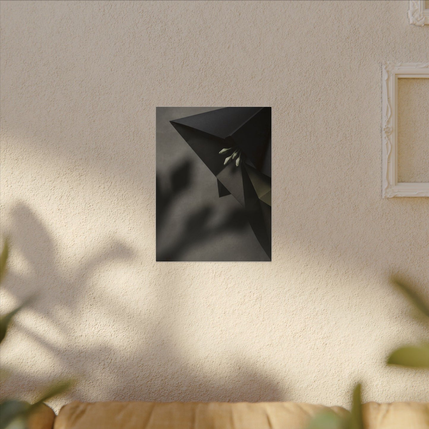 Paper Fold Moody Minimal Canvas Art | Luxurious Dark Japandi Art