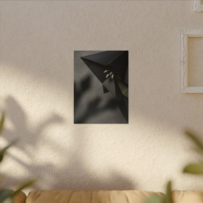 Paper Fold Moody Minimal Canvas Art | Luxurious Dark Japandi Art