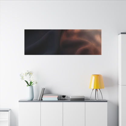 Dark Japandi Silk Drape in Dawn | Shadow Zen Canvas Art