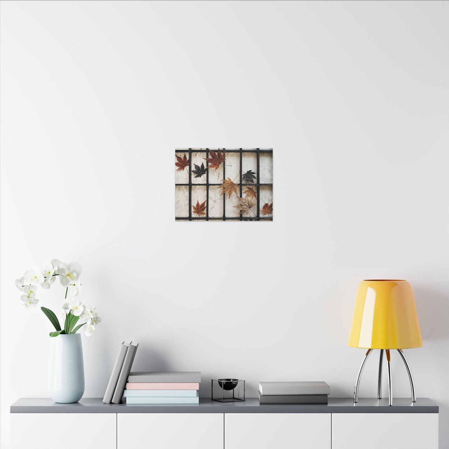 Japandi Shoji Screen in Overcast | Texture Canvas Art