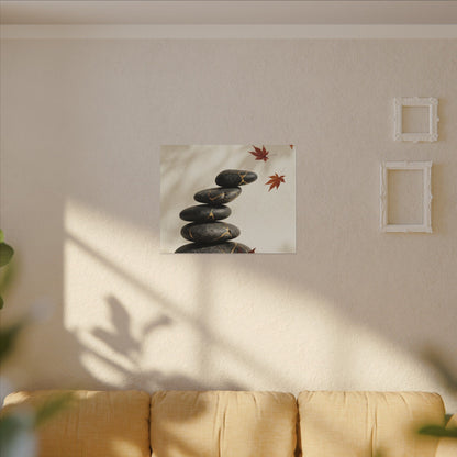 Kintsugi River Stones in Dappled | Crackle Gold Canvas Art