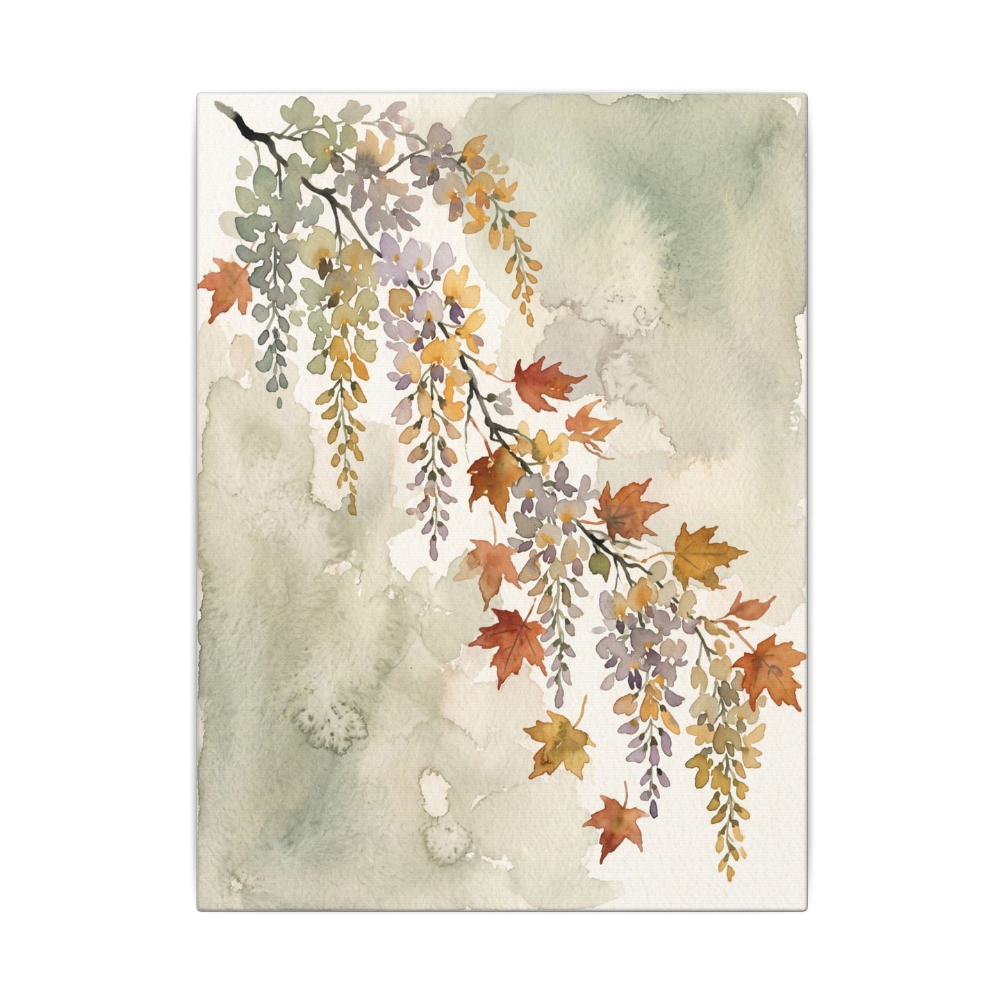 Ma Wisteria Canvas Art - Japandi Watercolor