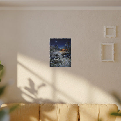 Moonlit Garden Winter Canvas Art | Kintsugi Artful Design