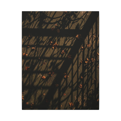 Dark Japandi Shadow Play in Golden Hour | Moody Minimal Canvas Art