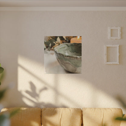 Ceramic Bowl Canvas Art | Summer Japandi Watercolor Art