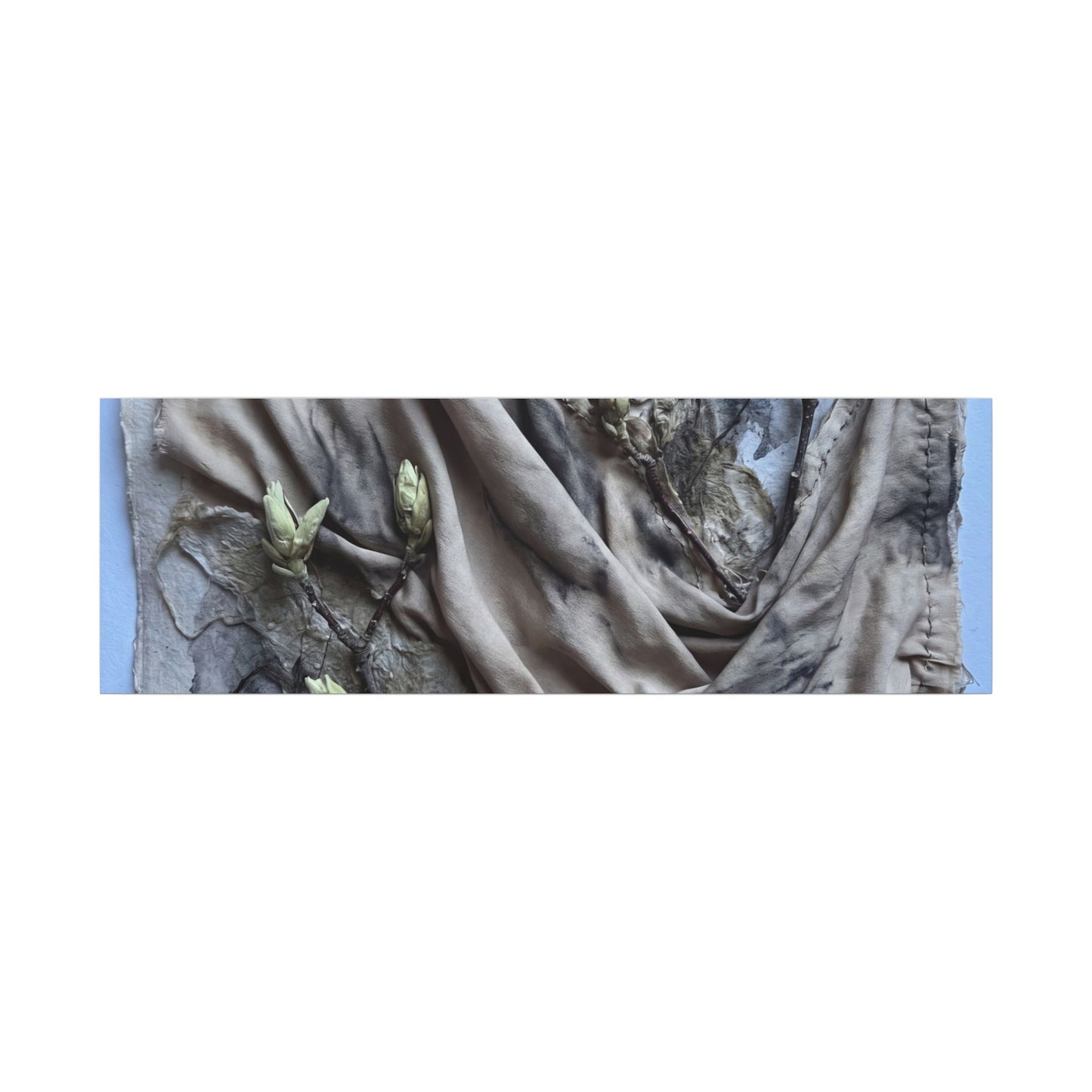 Japandi Silk Drape in Moonlight | Texture Canvas Art