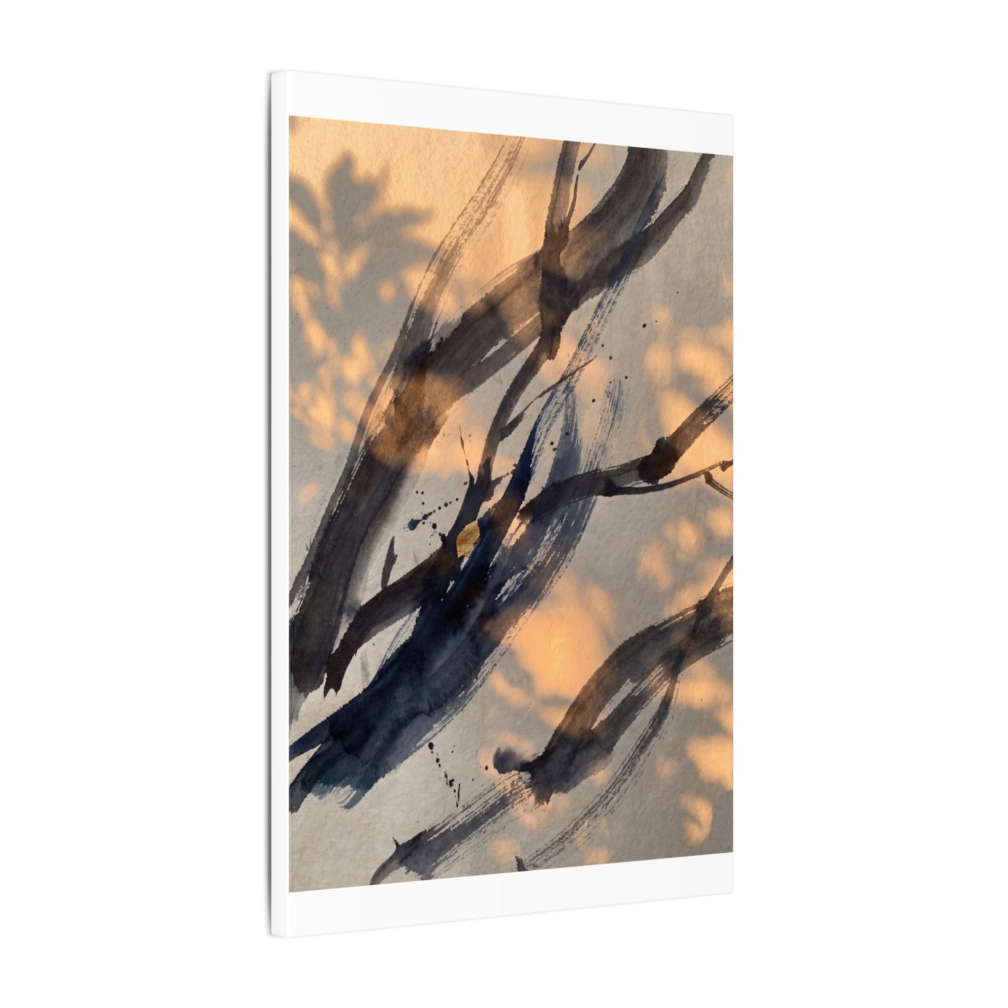 Datsuzoku Ink Brushstroke Canvas Art - Dark Japandi Shadow Zen
