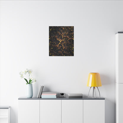Cracked Earth Moody Minimal Canvas Art | Sophisticated Dark Japandi Art