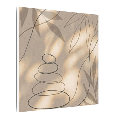 River Stones Minimal Line Canvas Art | Earthy Japandi Art