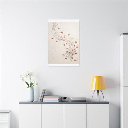 Japandi Silk Drape in Dawn | Minimal Line Canvas Art