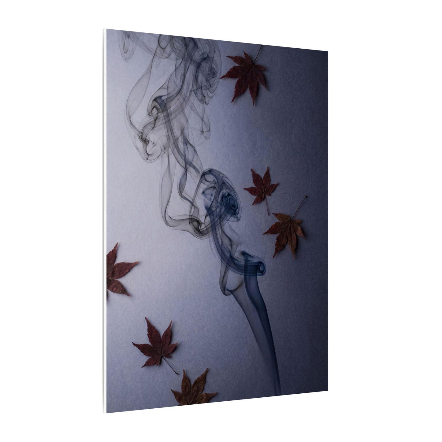 Dark Japandi Incense Smoke in Dawn | Moody Minimal Canvas Art