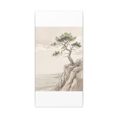 Japandi Pine Tree in Dappled | Minimal Line Canvas Art
