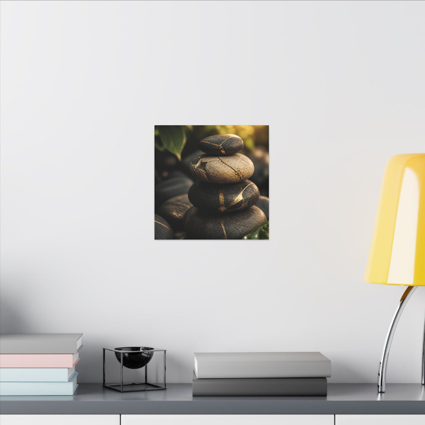 Summer River Stones Broken Beauty Canvas Art | Healing Decor
