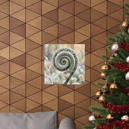 Fern Unfurling Wall Art Print | Winter Japandi Watercolor Art